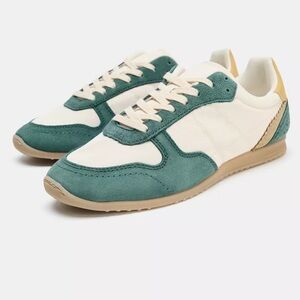 Zara Women's Sneakers in Teal and Cream